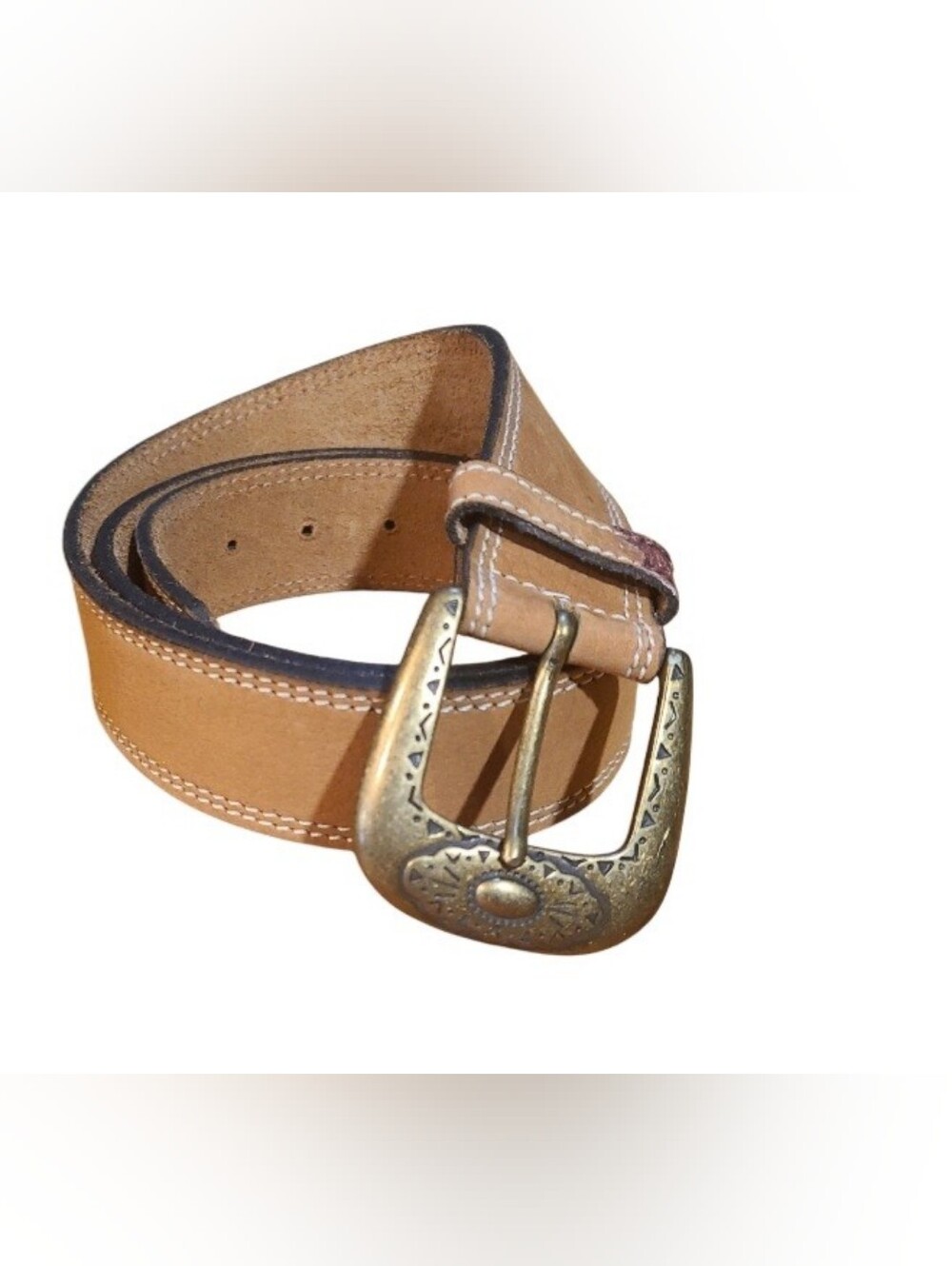 Levis Top Grain Leather Belt w/Brass Western Buckle